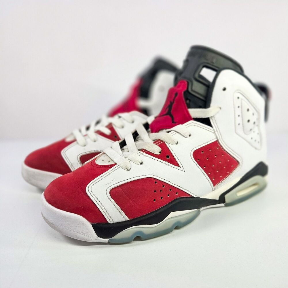 Nike Air Jordan 6 Retro GS Carmine 384665-106 Size 6.5Y